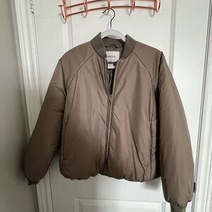Aritzia Taupe Bomber Jacket